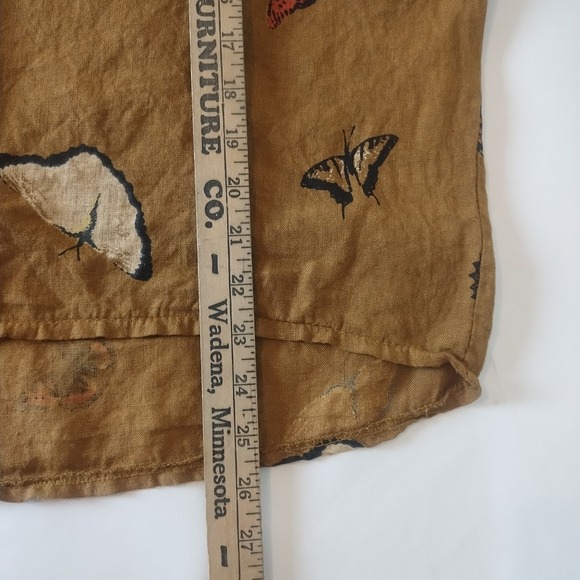 VIOLA BORGHI Butterfly 100% Linen Top Made In Italy Large Boho Artsy Lagenlook - Picture 5 of 7